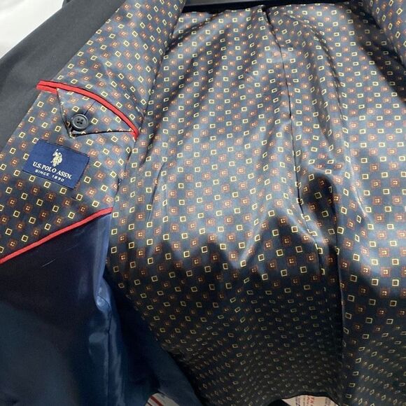 NWT US Polo Assn. Men's Pen Blazer Suit Jacket Flap Pockets Black Size 44R - Picture 11 of 15